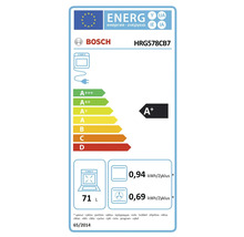 Étiquette énergétique Bosch HRG578CB7 avec classe A+, consommation d''énergie et capacité