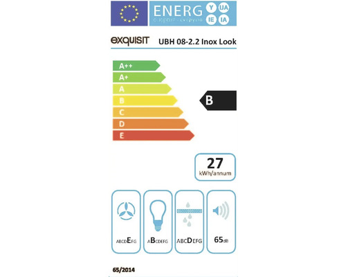 Exquisit UBH 08-2.2 Inox Look classe d''efficacité énergétique B