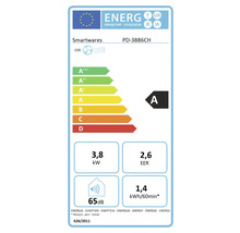 Smartwares Energielabel PD-3886CH mit Energieeffizienzklasse A, 3,8 Kilowatt, 2,6 EER und 65 Dezibel