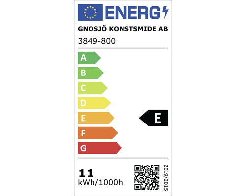 Étiquette énergétique Gnosjö Konstsmide AB, classe d''efficacité énergétique E