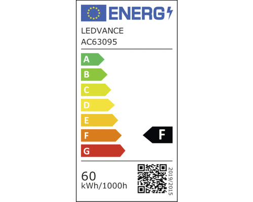 Étiquette énergétique LEDVANCE AC63095 avec classe d''efficacité énergétique F