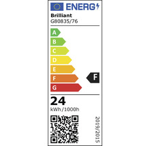 Étiquette énergétique de la marque Brilliant avec la classe d'efficacité énergétique F