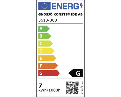 Étiquette énergétique Gnosjö Konstsmide AB, 7 kilowattheures pour 1000 heures