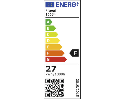 Fluval Energielabel 16654, Energieeffizienzklasse F