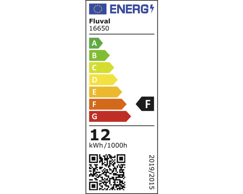 Fluval Energielabel 16650 mit der Energieeffizienzklasse F