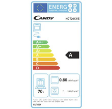 Candy Logo Energieetikett mit Energieeffizienzklasse A, 70 Liter Volumen und 0,80 Kilowattstunden pro Zyklus
