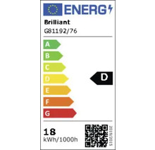 Étiquette énergétique de la marque Brilliant avec la classe d'efficacité énergétique D