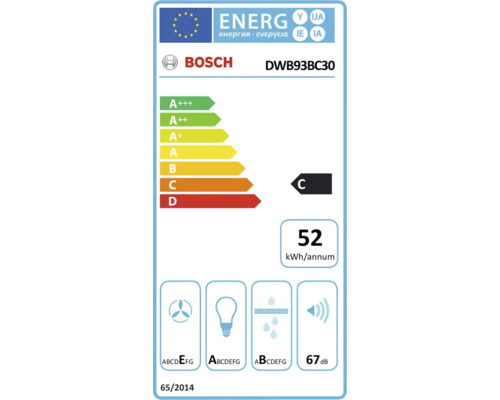 Bosch DWB93BC30 Energieeffizienzetikett