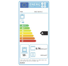 Étiquette énergétique pour four PKM BIC3 I-GK-IX-2 avec classe d'efficacité énergétique A, volume de 59 litres et 0,76 kilowattheure par cycle
