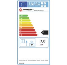 Energieeffizienzlabel Wamsler, Typ 43770 OU5/7, 7,0 Kilowatt, Energieeffizienzklasse F