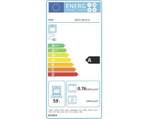 Étiquette d'efficacité énergétique PKM BIC3 I-GK-IX-2