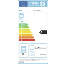 Étiquette énergétique pour le four PKM BIC3 I-GK-IX-2 avec classe d'efficacité énergétique A, volume de 59 litres et 0.76 kilowattheure par cycle