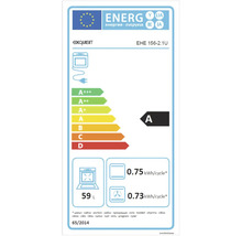 Étiquette énergétique pour Exquisit EHE 156-2.1U avec classe d'efficacité énergétique A, volume de 59 litres, 0,75 kilowattheure par cycle, 0,73 kilowattheure par cycle en mode convection, 65/2014
