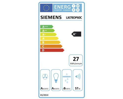 Siemens LJ67BDP60C Energieeffizienzlabel