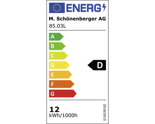 Étiquette énergétique M. Schönenberger AG, classe d’efficacité énergétique D