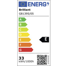 Energieeffizienzetikett für Brilliant G81395/05, Energieeffizienzklasse E, Energieverbrauch 33 Kilowattstunden pro 1000 Stunden.
