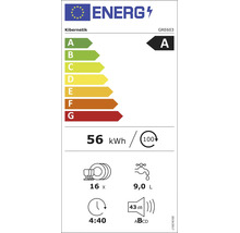 EU Energieeffizienzlabel für Kibernetik Geschirrspüler GRE603 mit Energieeffizienzklasse A.