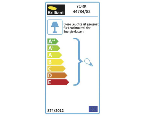 Energielabel der Lampe mit den Energieeffizienzklassen A++ bis E