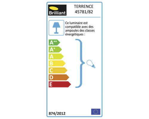 Étiquette énergétique de la lampe