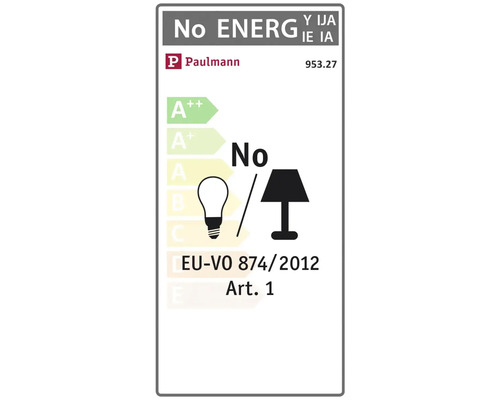 Paulmann Energielabel für Lampen, Energieeffizienzklasse A++ bis E