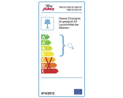 Jokey Logo. Energieeffizienzlabel mit den Klassen A plus plus bis E.