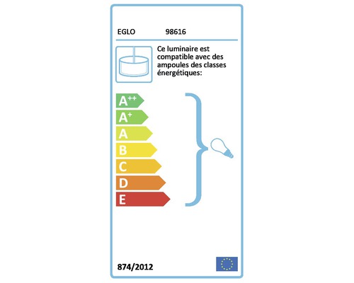 EGLO lampe classes d'efficacité énergétique label