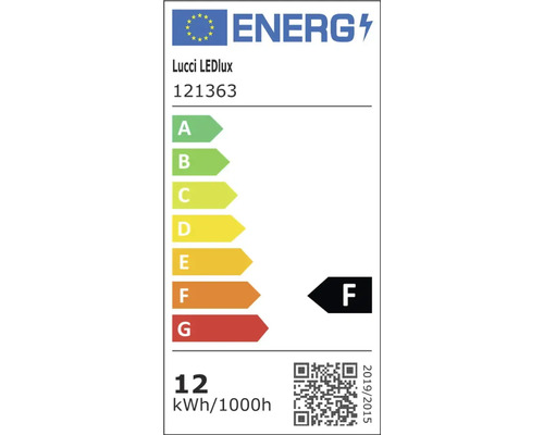 Étiquette énergétique Lucci LEDlux, classe d''efficacité énergétique F