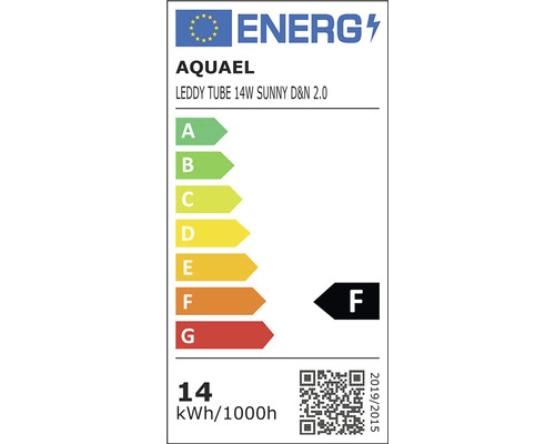 Étiquette énergétique pour Aquael Leddy Tube 14W Sunny D&N 2.0