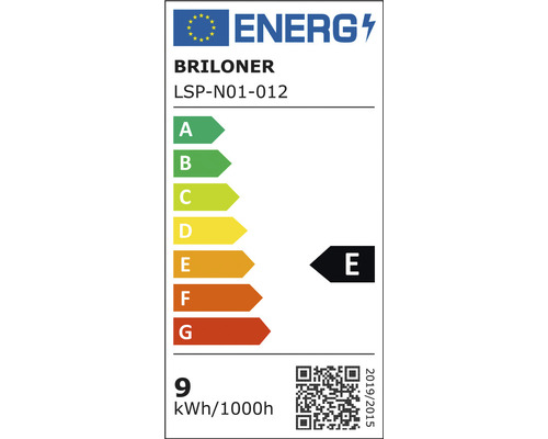 Briloner Energielabel mit der Energieeffizienzklasse E