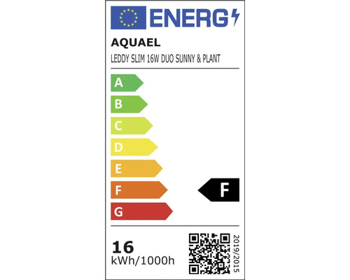 Energielabel Aquael LED Lampe Energieeffizienzklasse F