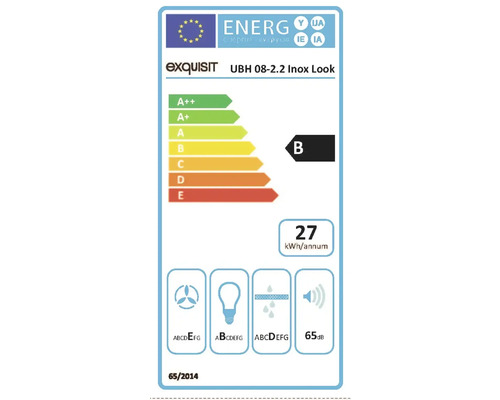 Étiquette énergétique pour Exquisit UBH 08-2.2 Inox Look