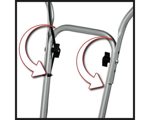 Vue détaillée du chariot de jardin Einhell avec fonction de basculement