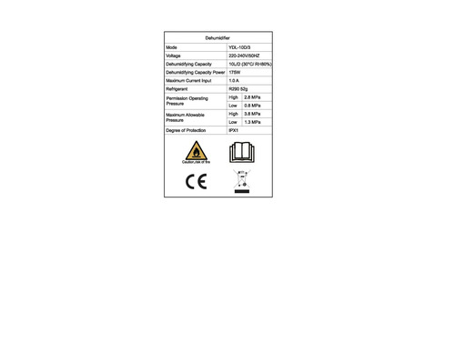 Déshumidificateur d'air YDL-10D 80 m³ blanc