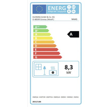 Energielabel mit der Energieeffizienzklasse A und einer Leistung von 8,3 Kilowatt