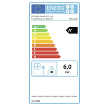 Energielabel mit der Effizienzklasse A+ und einem Verbrauch von 6,0 Kilowatt