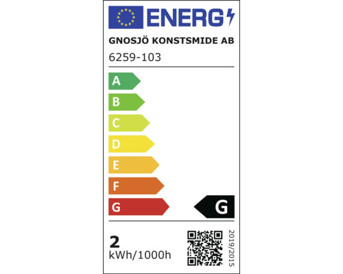 Energielabel mit der Energieeffizienzklasse G