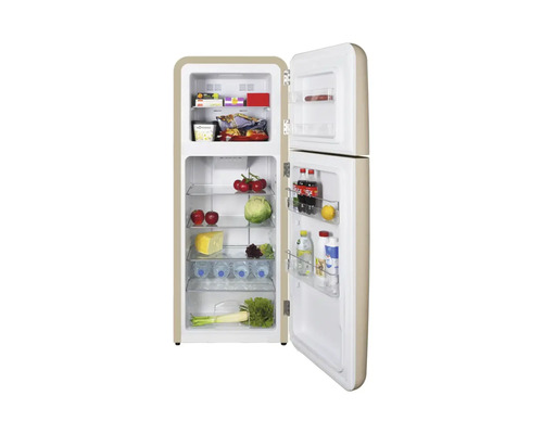 Geöffneter Kühlschrank mit Lebensmitteln