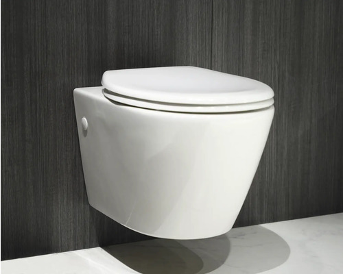 WC suspendu avec siège de WC fermé