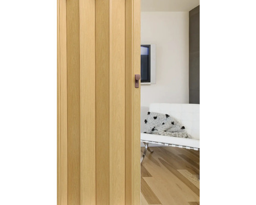 Teilweise geöffnete Falttür im Innenraum