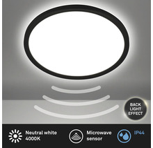 Plafonnier rond avec détecteur de micro-ondes et indice de protection IP44