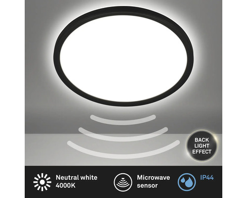 Plafonnier rond avec détecteur de micro-ondes et indice de protection IP44