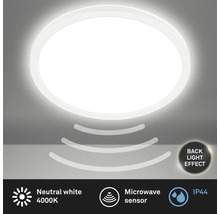 Plafonnier LED rond avec détecteur de micro-ondes et rétroéclairage