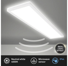 Plafonnier LED avec détecteur de micro-ondes, lumière blanche neutre et indice de protection IP44