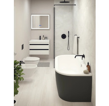 Baignoire ovale form&style SANSIBAR 75 x 160 cm blanc/noir brillant