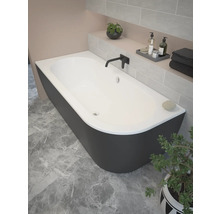 Baignoire form&style Sansibar 80 x 180 cm gauche blanc noir brillant