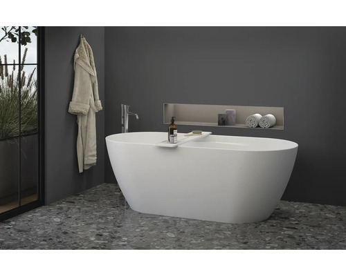 freistehende Badewanne Jungborn TWO 75 x 170 cm weiss glänzend