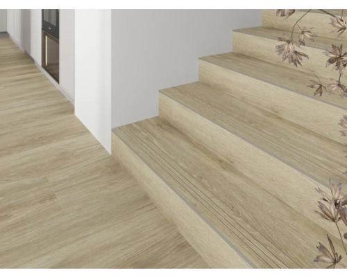 Szene mit Boden und Treppe in Holzoptik.