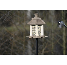 Mangeoire à oiseaux en bois avec support et oiseau volant
