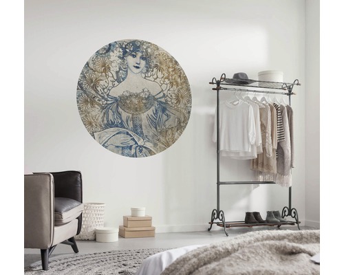 Sticker mural avec motif féminin dans une chambre claire