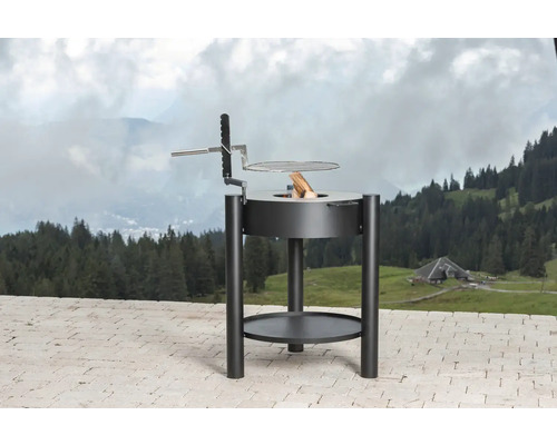 Barbecue en métal avec grille et espace de rangement